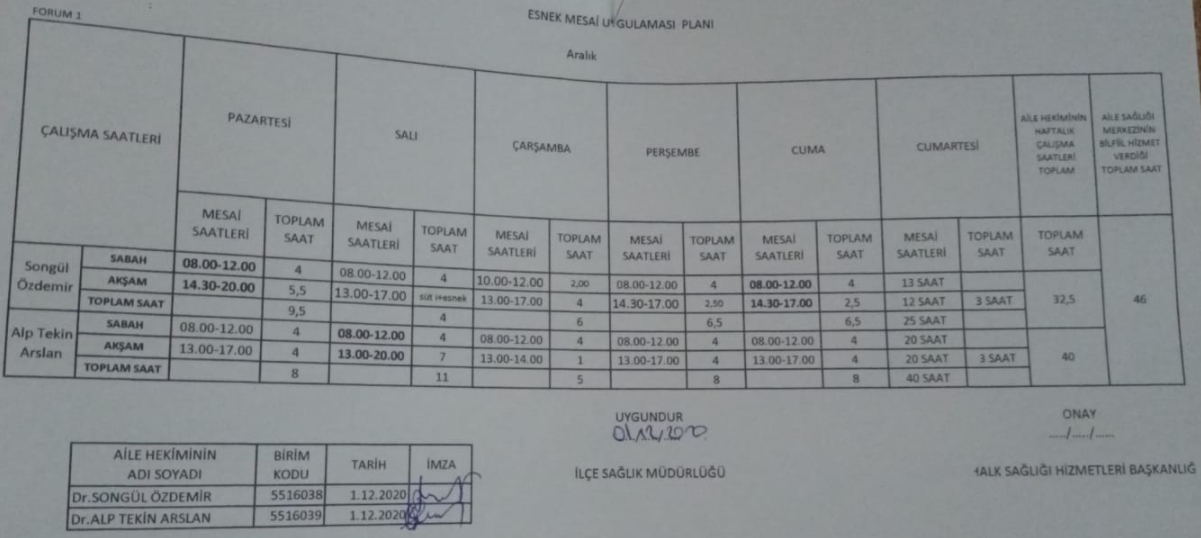 Çalışma Saatlerimiz